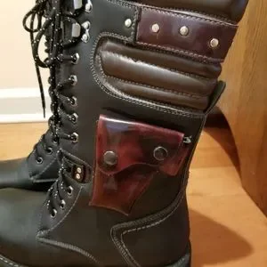 Addax Ridge Moto Combat Boots w/pocket Addax Ridge Black Lace Up Concealed Carry Boots 44 EU US  main image 4